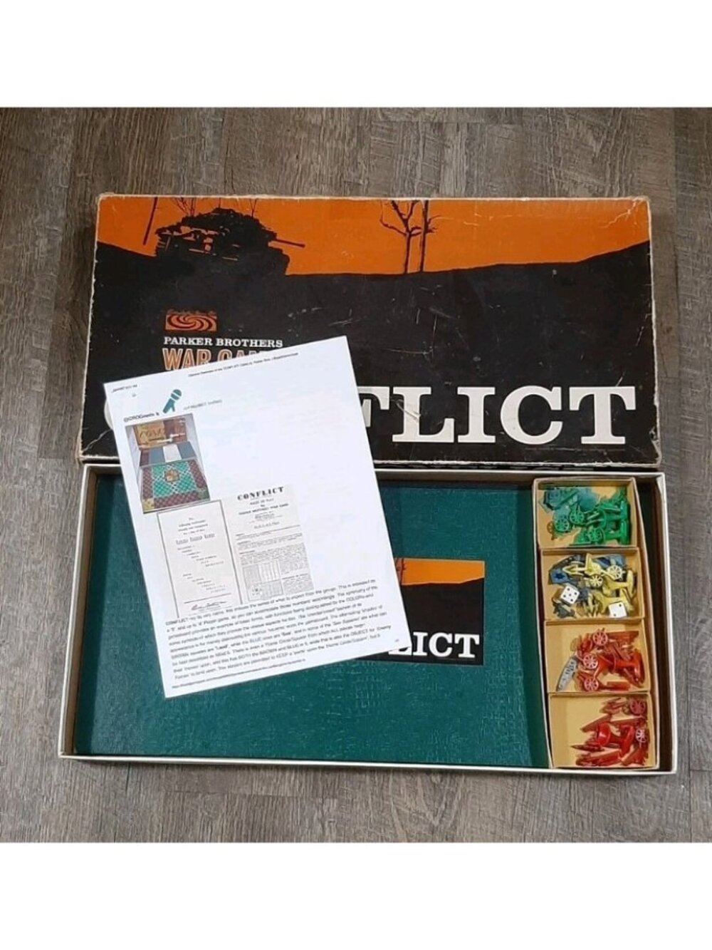 Vintage Parker Brothers War Game Conflict 1964 Military Miniatures